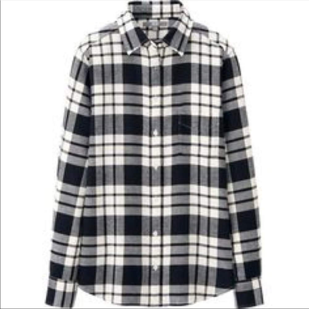 Nwot Uniqlo Patterned Flannel Button Down - image 1
